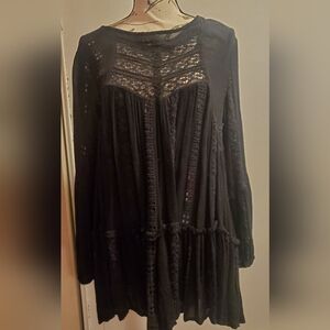 Free People Xs Black Lace Dress